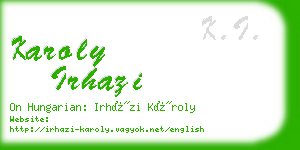 karoly irhazi business card